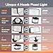 LUTEC 84W 9500LM LED Security Light Motion Sensor Outdoor Lights with Night Light, 4 Head LED Flood Lights Outdoor 5000K Daylight, IP65 Waterproof, Motion Detected Lights for Outside (Black)