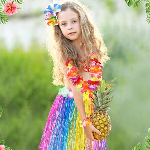 Conjunto disfraz hawaiano 7 piezas falda y accesorios miniatura 6