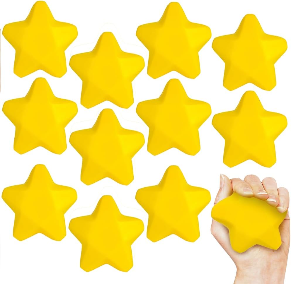 ArtCreativity 12 Pack Star Squishy Stress Balls – 3 Inch Spongy Squeeze Toys Yellow Stress Stars – Kids & Adults, Stress Relief, Party Favors, Easter Goodie Bag Stuffers,Squishy Fidget Toys, Foam Ball