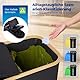 MidingChai 160L Gelber Sack Ständer + Pfandflaschen Sammelbehälter 2-in-1,Für 60L-120L Gelber Sack，Gelber Sack Mülleimer mit Deckel, Müllsystem für Küche & Haushalt - Schwarz