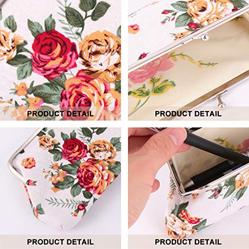 Carteira Porta Lápis Bolsa Retrô Pequena Carteira Com Fechamento Floral Bolsa De Moedas Antigas Supo