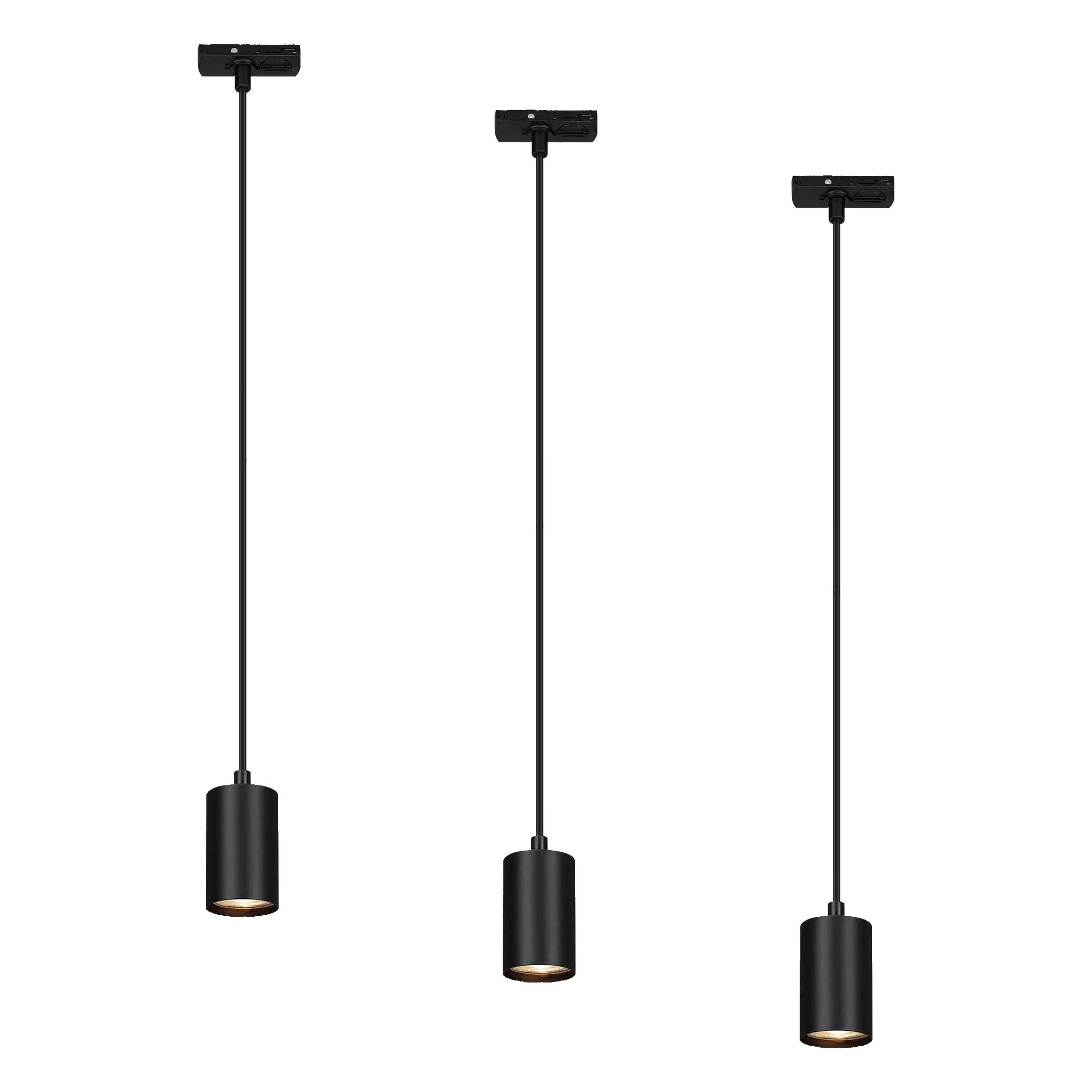 Briloner - Système de rail Rail Lampe suspendue, combinable, accessoires, Tracklight, lampe suspendue, GU10, plafonnier, plafonnier, 1410x82x55mm (LxlxD), noir (Lot de 3)