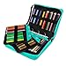 YOUSHARES Colored Pencil & Gel Pen Case in Large Flexible Slot - PU Leather Colored Pencil Case with Zipper Holds 180 Colored Pencils or 140 Gel Pens - for Watercolor Pencils, Gel Pens（Green）