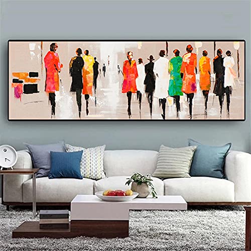 Peinture noir blanc abstrait silhouette de dos sur toile