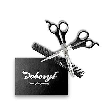 Doberyl Professional Hair Cutting Scissors Set; Thinning/Trimming Shears, Sharp Barber Styling Scissors, Salon Comb; Professional & Home Shear Kit For Men, Women, Pets