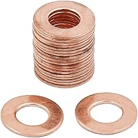 Vista 47 de X AUTOHAUX Anillo de sellado plano de cobre métrico M6 x 0.354 in x 0.039 in para tuerca de tornillo