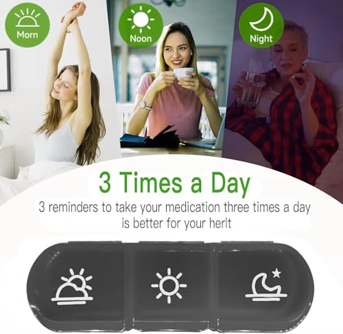 Image of Afrodite Weekly Pill Organiser BPA Free Pill Box Case 7 Day 3 Times a Day, Portable Stackable Pill Dispenser to Hold Vitamins Supplements and Medication