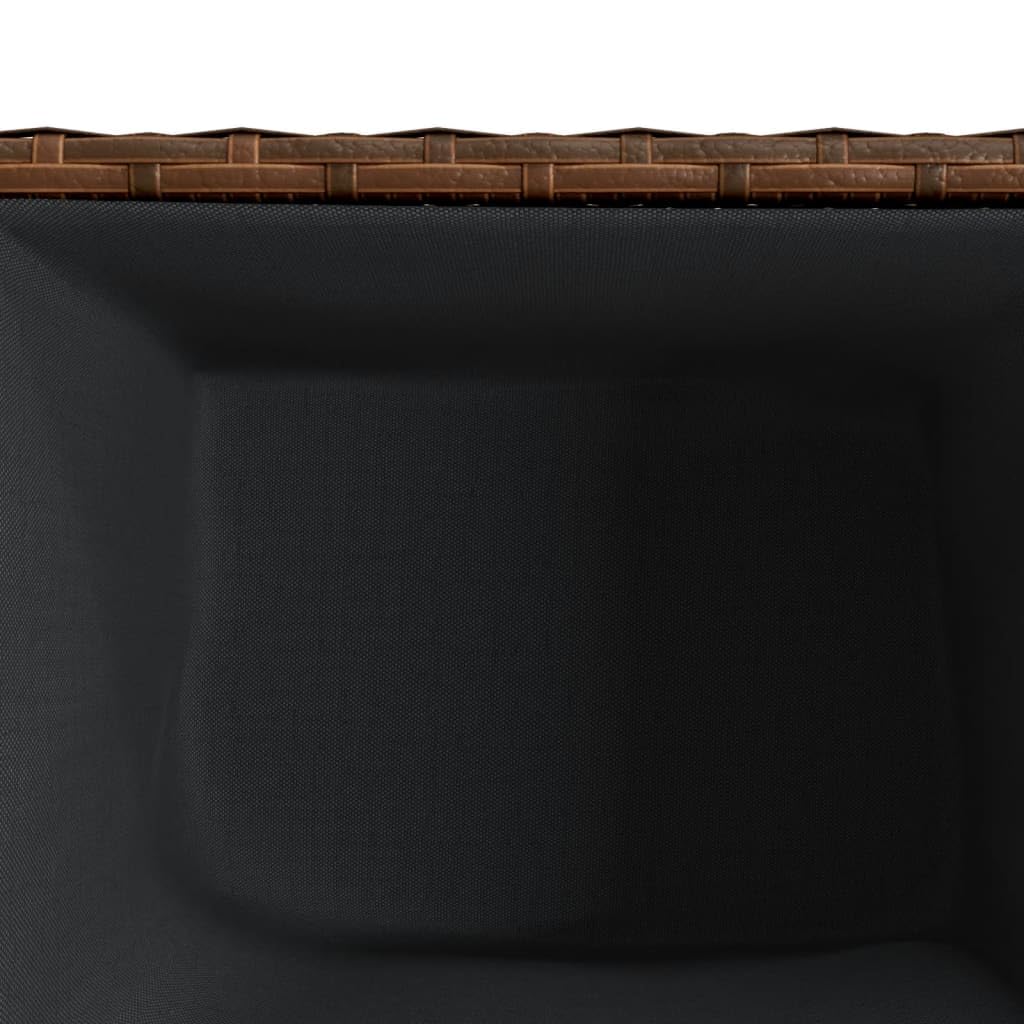 Macetero marrón 36 x 30 x 32 cm de ratán sintético con estructura de acero, resistente a la intemperie, para balcón, jardín, decoración interior y exterior