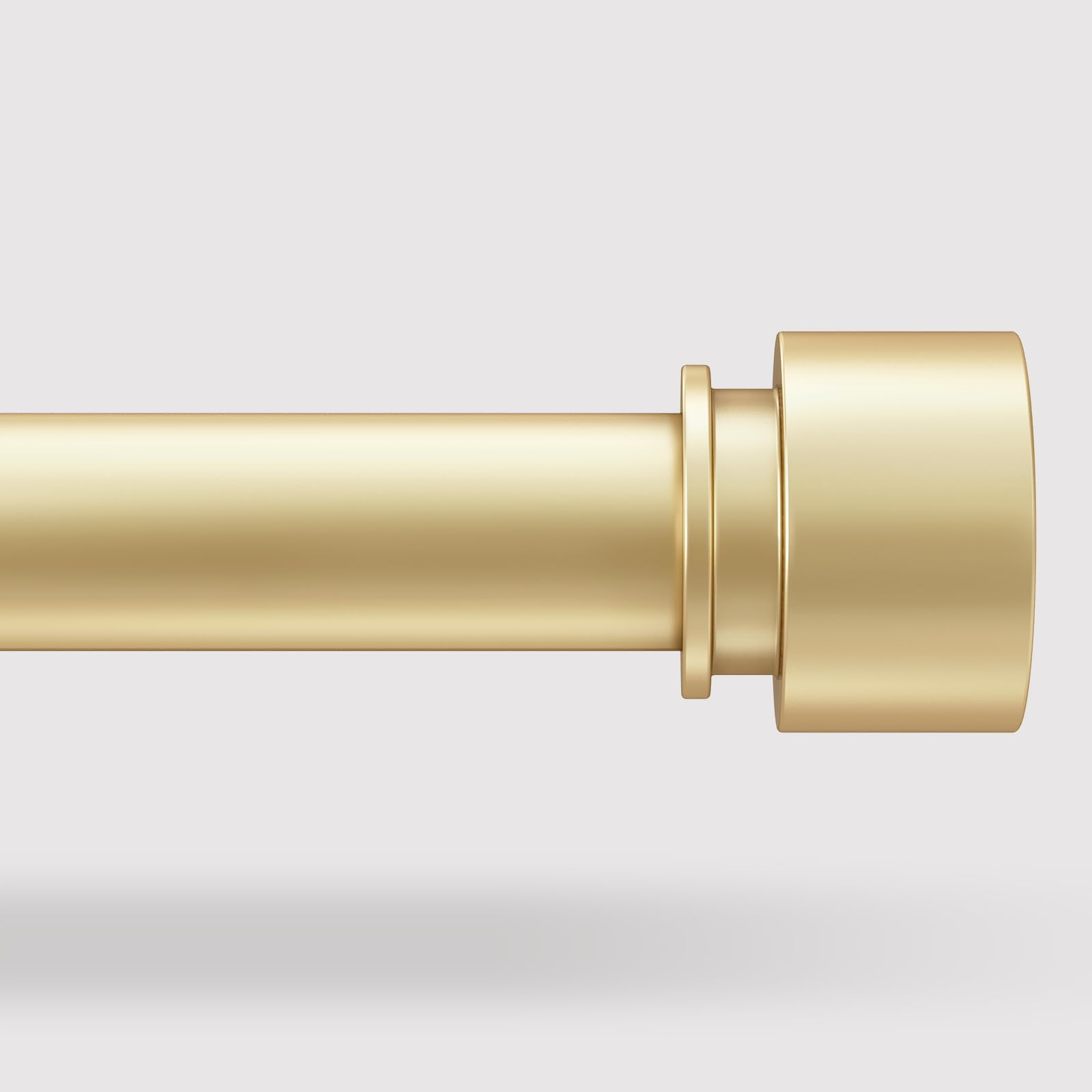 VOIIY Gold Adjustable Curtain Rod 1" Diameter 36-120" Heavy Duty End Cap Style