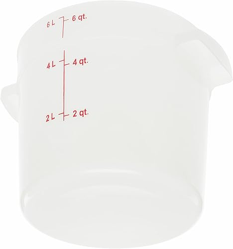 CFS StorPlus - Recipiente redondo de plástico para almacenamiento de alimentos, 6 cuartos de galón, color blanco