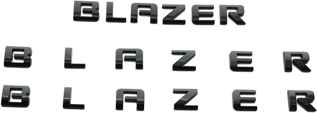 3Pcs 2019-2023 Blazer Front Door Tailgate Liftgate Emblem Nameplate Letters 3D Badge 84188531 Replacement for Blazer (Glossy Black)