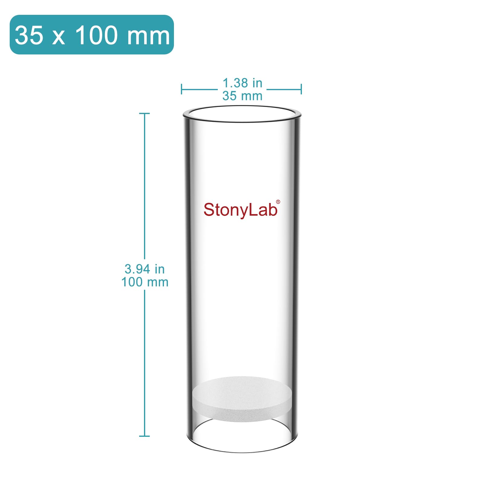 stonylab Ditale per Estrazione in Vetro, Media Porosità Ditale per Estrazione in Vetro Borosilicato con 30 mm DI 35 mm OD e 100 mm di Altezza per Apparato di Estrazione Soxhlet