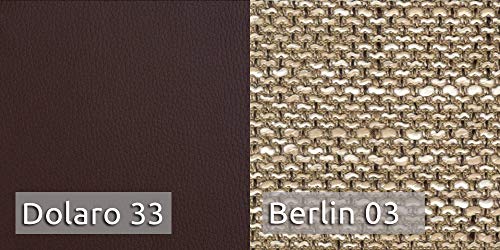 Schlafsofa Bird - Sofa mit Schlaffunktion und Bettkasten, Klappsofa, Schlafcouch mit Chromfüße, Couch, Couchgarnitur, Sofagarnitur (Braun + Beige (Dolaro 33 + Berlin 03)) – Bild 8