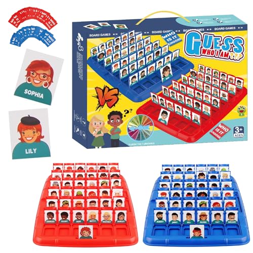 Lotvic Quem é divertido jogo de mesa, adivinha quem sou jogo com 144 cartas, Guess Who Game, clássico jogos de tabuleiro para famílias, meninos e meninas
