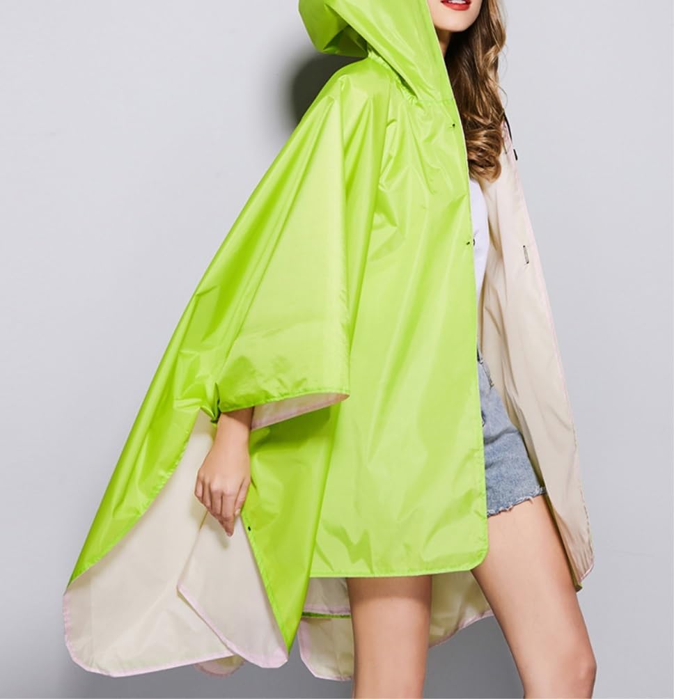 Chubasquero Capa De Doble Cara para Adultos, Hombres, Mujeres, Capa, Impermeable, Chaqueta Suelta, Lluvia Pesada Ponchos De Lluvia Impermeables(E)
