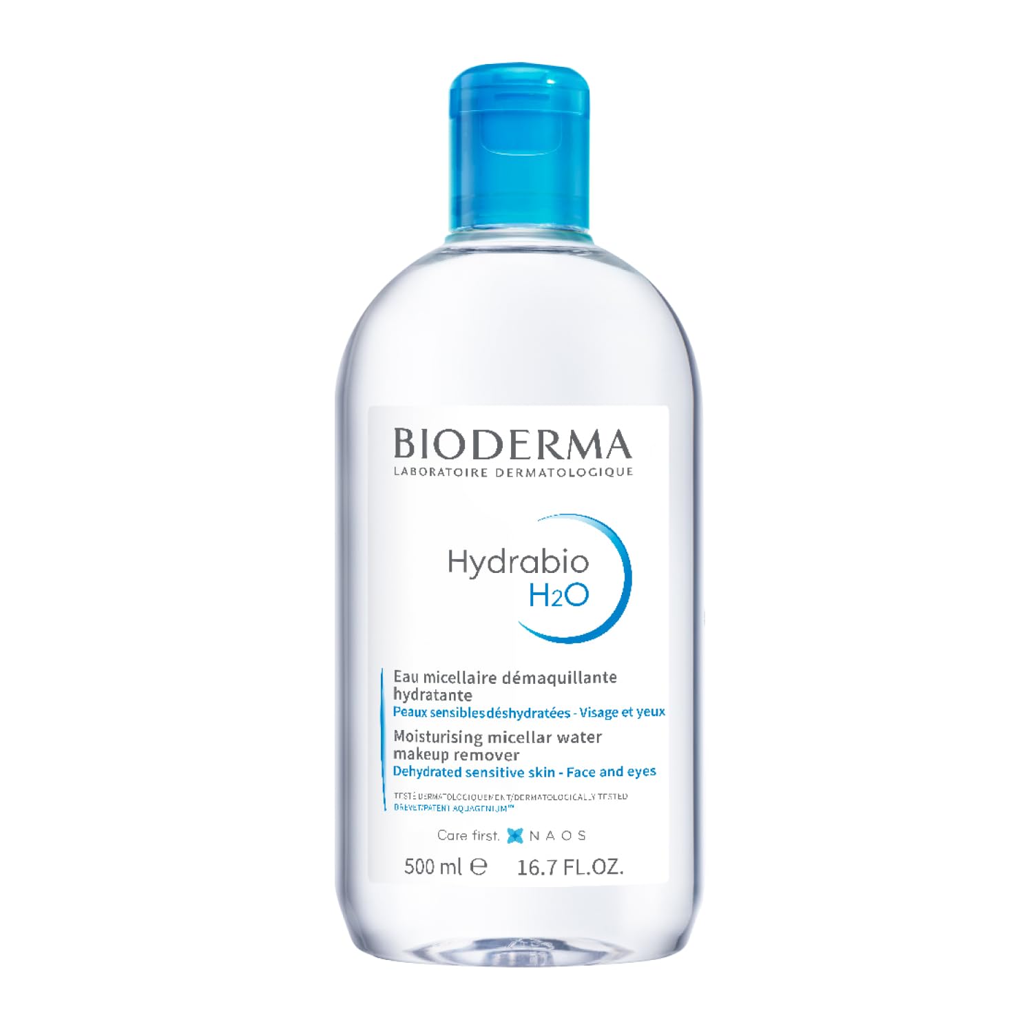 Bioderma Hydrabio H2O - Cleansing & Moisturising Micellar Water for Dehydrated Skin, Gentle Cleanser to Remove Impurities & Make Up Remover for Face & Eyes, 500ml