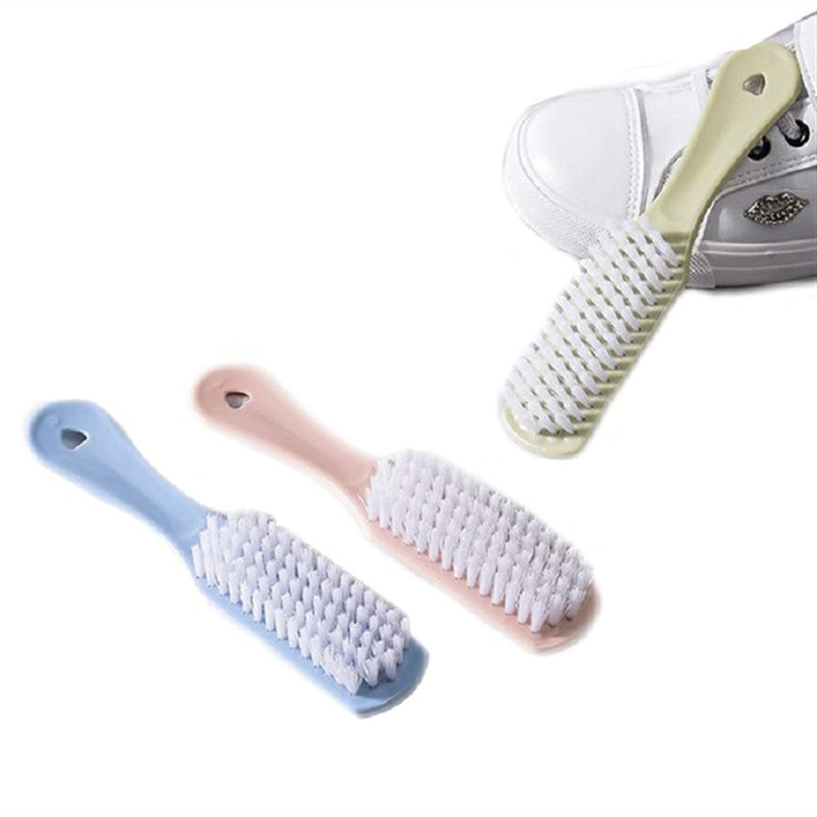 Cepillo para zapatos, cepillos pequeños de plástico, cepillos para zapatos, cepillos para zapatos suaves y simples, cepillos para lavandería, cepillos para tablas de ropa (color: verde) (verde) (ver
