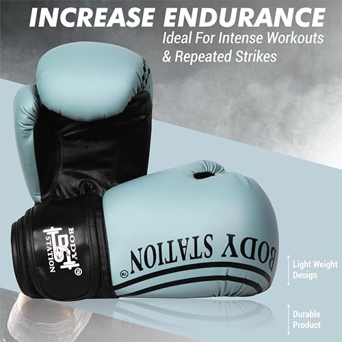 Image of Boxing Gloves - Faux Leather Training Gloves with Hook and Loop Velcro Closure for Long-Lasting Strength and Durability