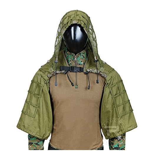 Tactical Sniper Ghillie Suit Lightweight Hunting Ghillie Suit Foundation Army Green