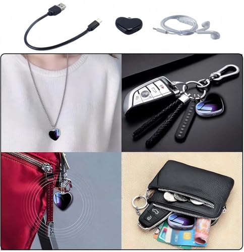 WANGCL Mini-Sprachrekorder, Digitale Halskette Mit Sprachaktivierung, Tonaufnahmegerät Mit Schlüsselanhänger, Kleines Tragbares Audiogerät