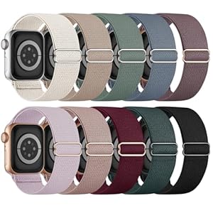 10 Pack Stretchy Bands Compatible with Apple Watch Band 40mm 38mm 41mm 42mm 44mm 45mm 46mm 49mm Women Men, Water-Resistant Solo Loop Elastic Sport Straps for iWatch Series 10 9 8 7 6 5 4 3 SE Ultra