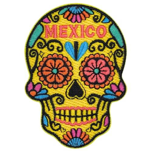 Sugar Skull Mexico Patch – 3 inches, Cool Mexico Iron