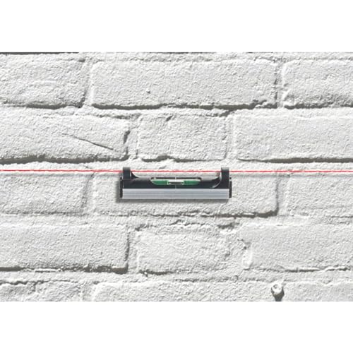 kwb Nivel de burbuja de cuerda para alinear cuerdas/albañilería – 78 mm pequeño – Con base de aluminio – Preciso y manejable – Ideal para cimientos y terrazas