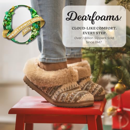 Dearfoams Women's Hannah Chenille Knit Clog Slippers2