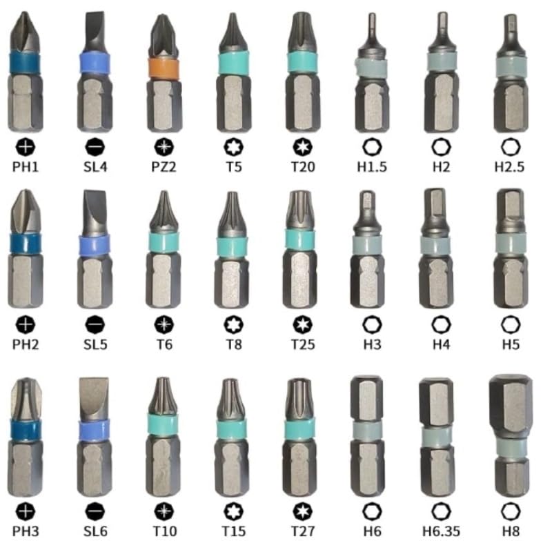 Destornillador de bricolaje Juego de destornilladores magnéticos de múltiples puntas Caja de herramientas multifuncional, destornillador de llave doméstica Adaptable a varias reparaciones del hogar,