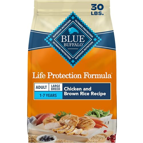 Blue Buffalo Life Protection Formula Chicken & Brown Rice Large Breed Adult Dry Dog Food, Supports Immunity with Antioxidant-Rich LifeSource Bits, Promotes Healthy Muscles, Skin & Coat Health, 30 lbs.