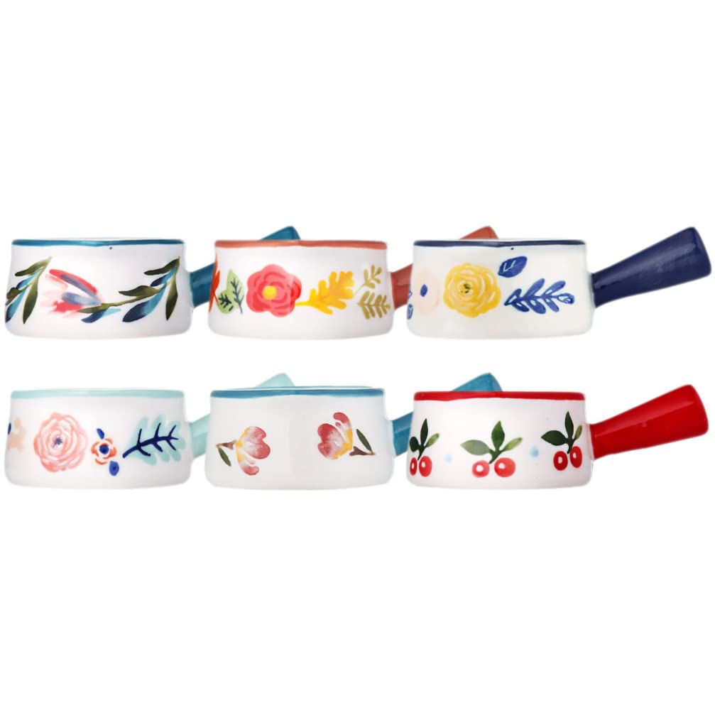 Zerodeko 6 Piezas Lechero Pequeño De Cerámica Jarra De Crema De Leche Jarras De Crema De Ceramica Mini Plato De Condimento Bote De Salsa Crema De Leche De Café Olla De Leche Estilo Japones