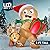 JOIEDOMI 5 FT Tall Christmas Inflatables Gingerbread Man & Dog Outdoor Decoration, Christmas Blow Ups Yard Decor Gingerbread Inflatable, Outdoor Xmas Decorations with LEDs for Garden Lawn Decor