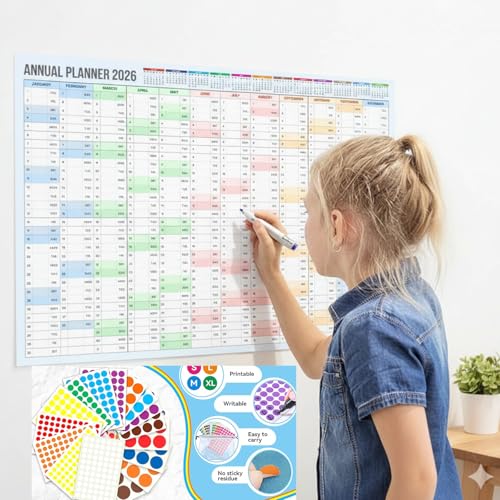 Image of 2025 Twin-Wire Binding Wall Calendar, 12x17 inches, Perfect for Planning and Organizing Home (colour plannar)