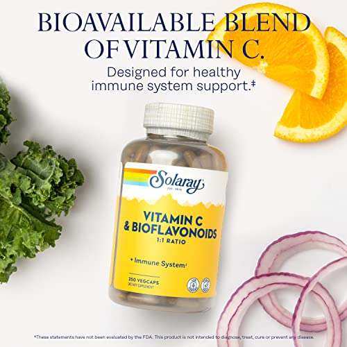 Solaray C W/Bioflavonoids, Veg Cap (Btl-Plastic) 500Mg 100Ct (250 Ct, 125 Serv.) #TOP2