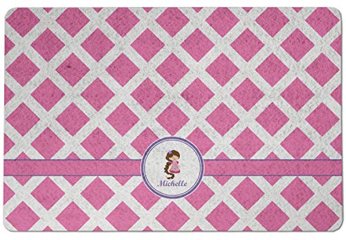 RNK Shops Personalized Diamond Print w/Princess Dog Food Mat - Small w/Name or Text