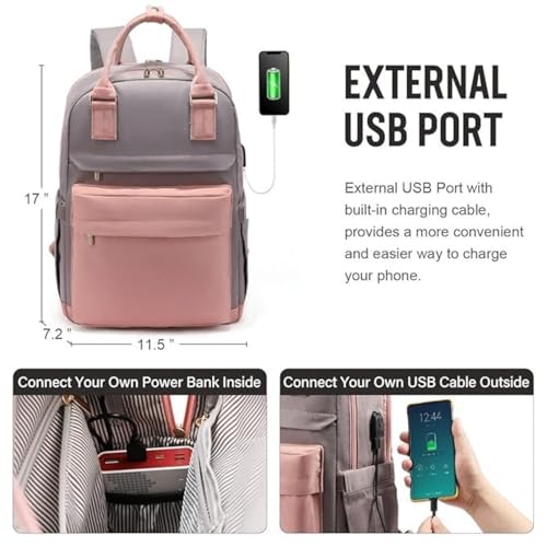 Image of MOCA Women's Minimal Laptop Backpack | Stylish Office & Travel Bag with USB Charging Port | Lightweight, Multi-Pocket, Fits 15.6 inch Laptop