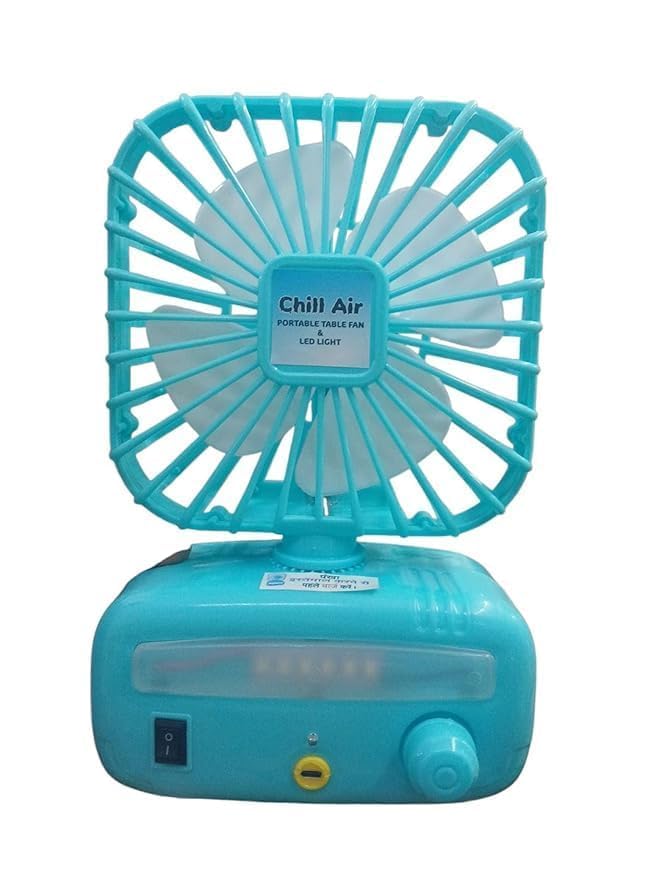 Rechargeable Fan With Led Lamp 5inch Ultra High Speed 3 Blade Portable Fan II Battery Fan II Usb Fan (MULTICOLOR Charging table Fan(MULTICOLOR)-image-43