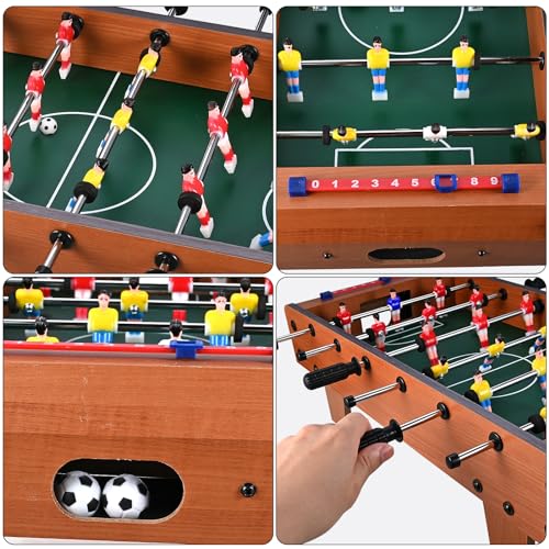 GOLDGE Tischfußball, Holz-Tischfußball mit 6 Stangen und 4 Bällen, für Kinder und Erwachsene, 50,5 x 24,5 x 15 cm – Bild 5