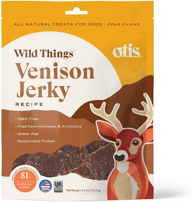 OTIS Venison Jerky for Dogs Protein Packed, Pasture