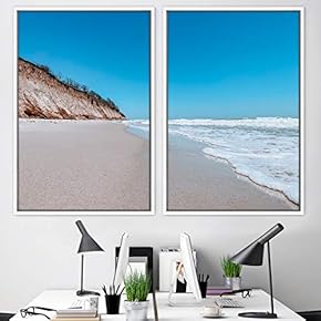 signwin 2 Piece Framed Canvas Wall Art Coastal...