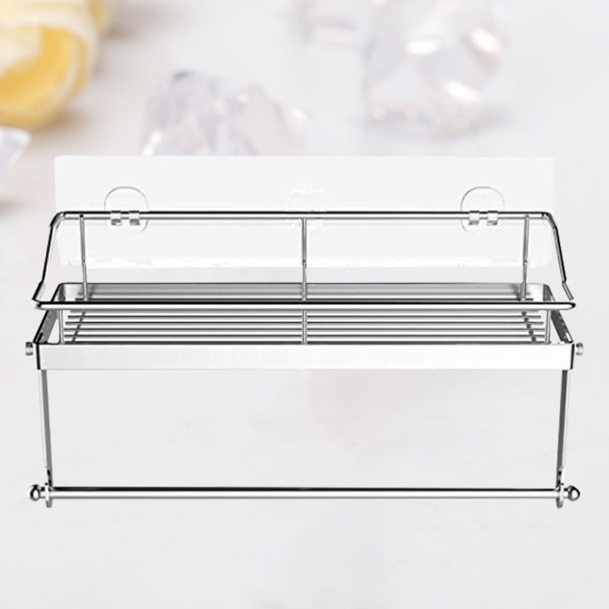 LALAFINA Portarrollos Resistente y Diseño Anticaídas Autoadhesivo de Acero Inoxidable para Cocina Estante para Montaje en Azulejos