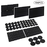 Furniture Pad,QcoQce Non Slip Skip Furniture Gripper,Rubber Feet Round Square Rectangle 186-Pieces Self-Adhesive Heavy Duty Pads and Hardwood Floor Protectors for Anti-Scratch