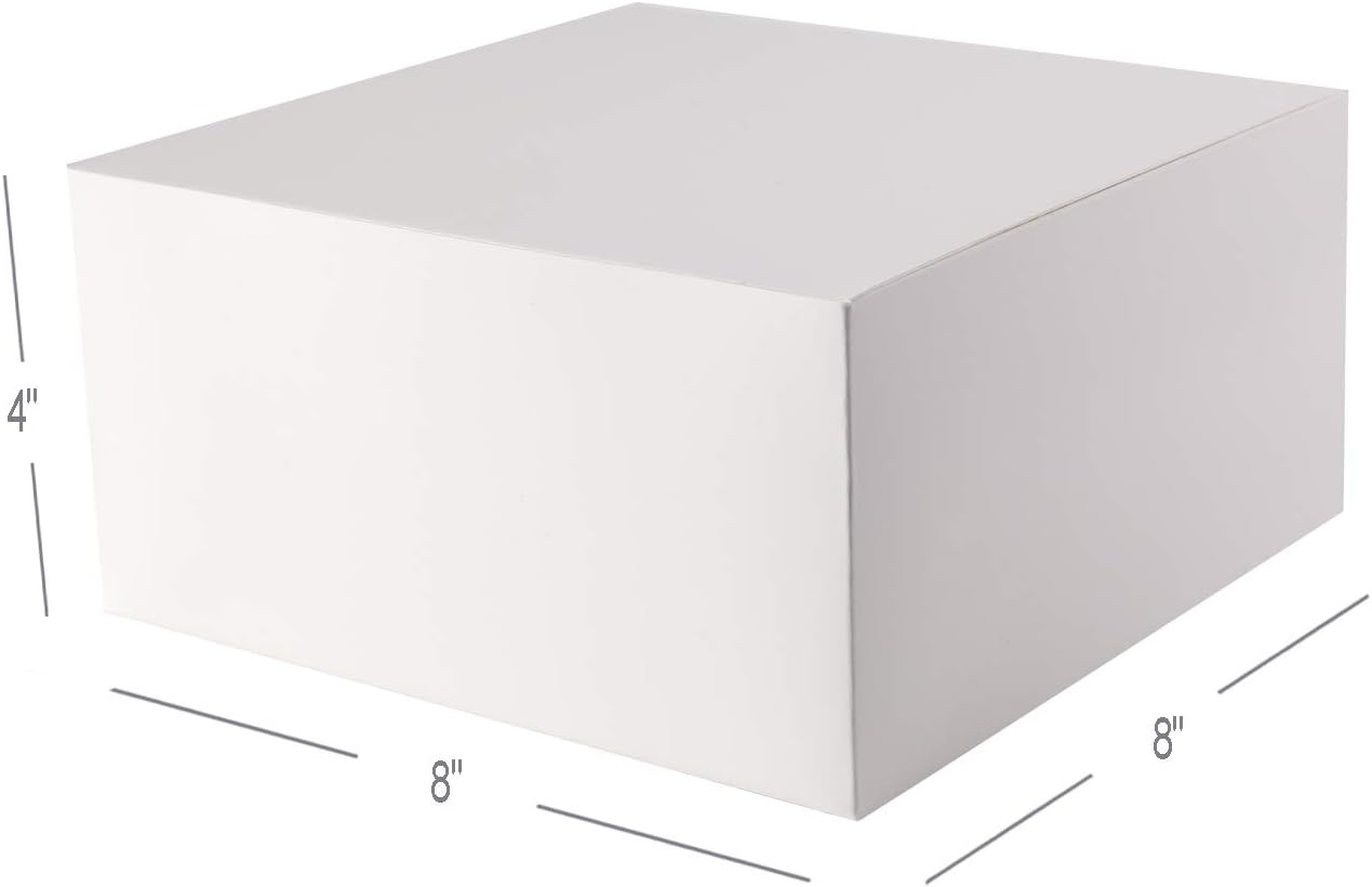 Best Deal Giftol Gift Box 20 Pack 8 x 8 x 4 inches Fold Box Paper Gift Box Bridesmaids Proposal Box for Bridal Birthday Party Christmas（White）