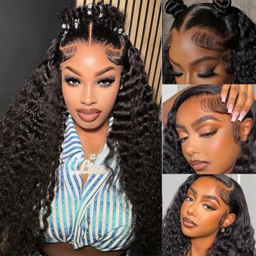 ACIWP 30 Inch Deep Wave Lace Front Wigs Human Hair