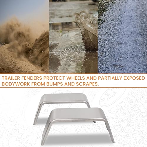 Image of ECOTRIC Square Alloy Steel Trailer Fenders For 14 inch-16 Wheels