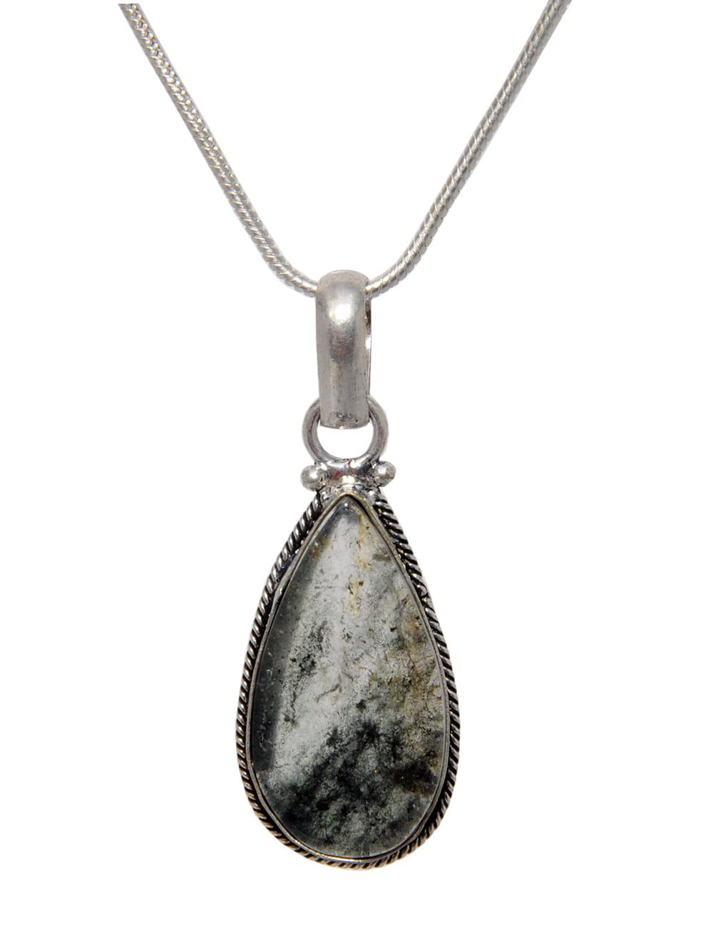 Moss Agate Gemstone Pendant In .925 Silver Overlay GP-4523 (White)-image-31