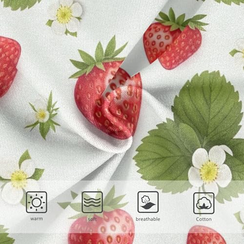 Cotton Toddler Girls Underwear Cartoon Strawberries White Floral Panties Little Girl Funny Briefs Kids Undies 2t3