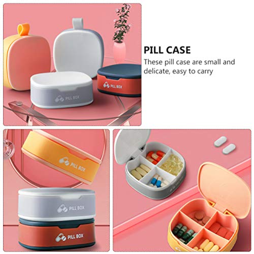 Toyvian Mini organizador de comprimidos, 4 compartimentos, caixa de remédios para viagem, caixa de c