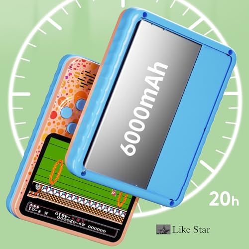 Image of Like Star G6 Video Game for Kids 666 in 1 Retro Game Box with 3.5 in Display & A Power Bank Feature of 6000 mah Battery for 2 Player, Can Play On TV, Games Like Contra, Tank Etc. (Pink Blue)