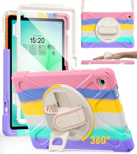 Coque Samsung Galaxy Tab A11+ Plus antichoc avec support rotatif 360 et bandoulière